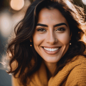 Persona chilena sonriendo en un entorno de pareja