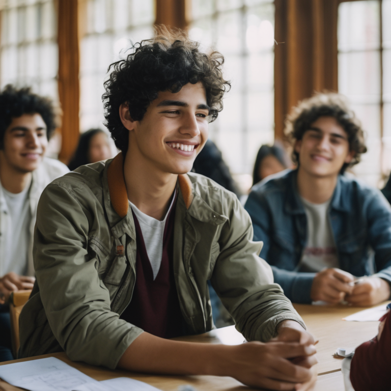 Joven chileno aprendiendo a expresar emociones en un taller grupal.