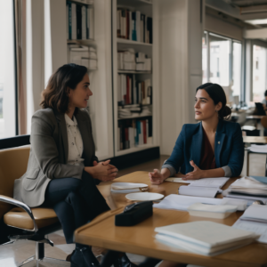 Mujer chilena enfrentando un cambio laboral con sonrisa y determinación.